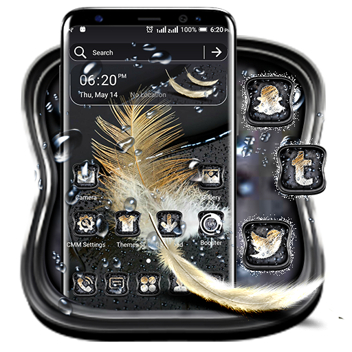 Feather Black Water Drop Theme Auf Windows herunterladen