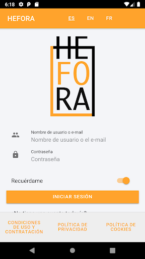 Android application HEFORA screenshort