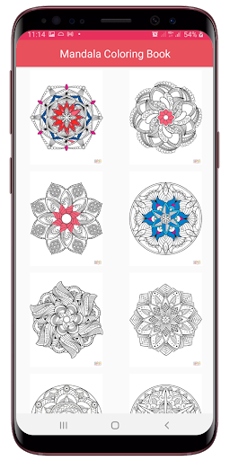 Flowers Mandala Coloring Book Screen 2