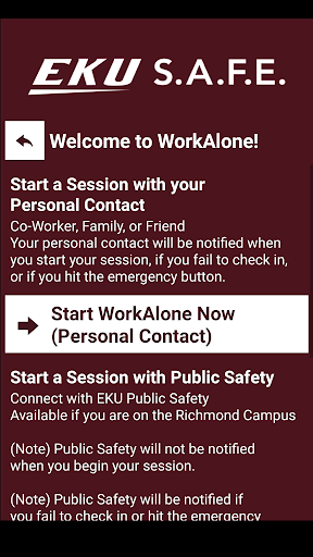 S.A.F.E. - Safety App for EKU Screenshot