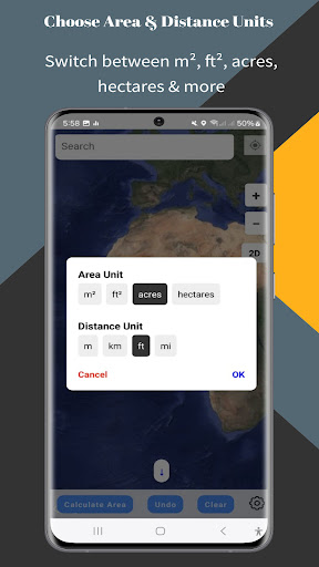 Land and distance Measure – Map