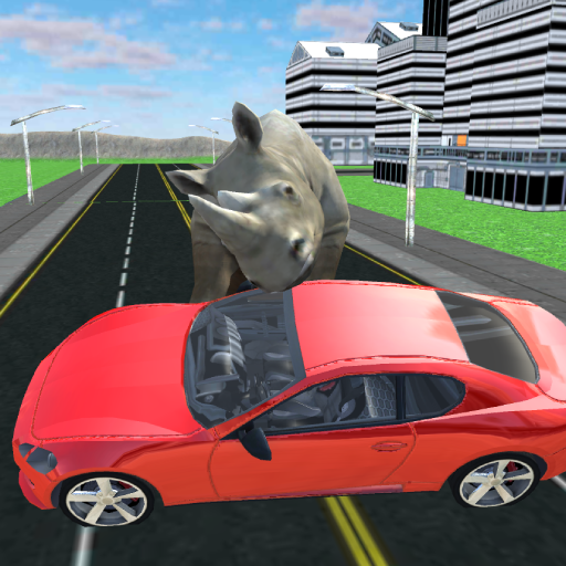 Wild Rhinoceros City Attack 3D logo