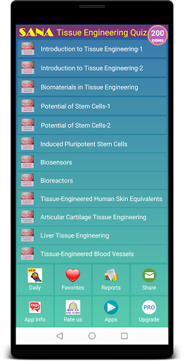 Android application Tissue Engineering Quiz screenshort
