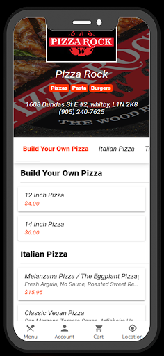 Android application Pizza Rock screenshort