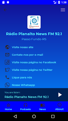 Rádio Planalto News FM Screen 2