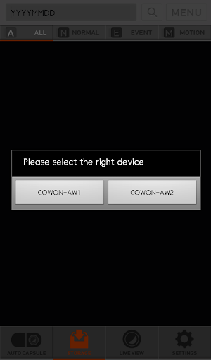 COWON AUTOCAPSULE SmartManager Screen 2