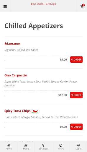 Jieyi Sushi Chicago Ordering Screen 3