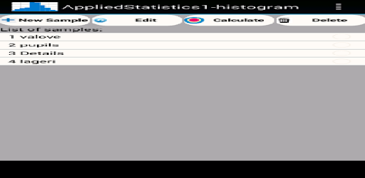 Android application Applied Statistics-histograms screenshort