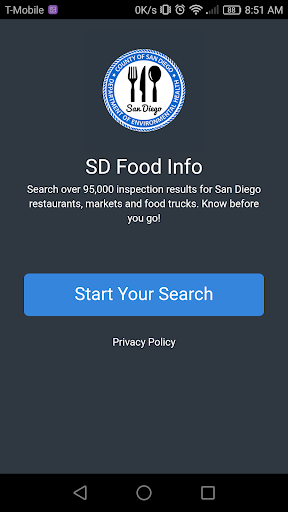 Android application SD Food Info screenshort