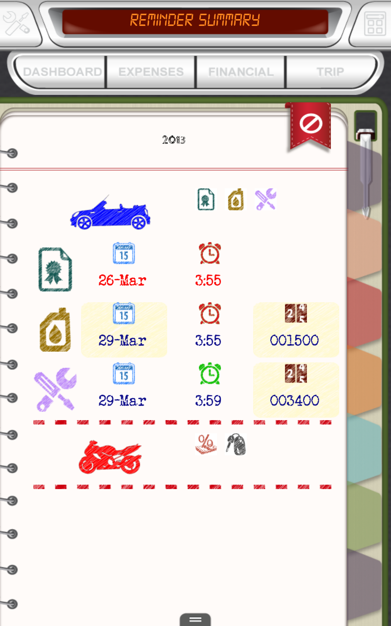 Android application AUTOIST DIARY PRO - CAR & BIKE screenshort