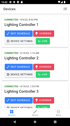 Android application Harmony Lighting screenshort