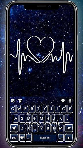 Android application Dark Blue Heartbeat Keyboard T screenshort