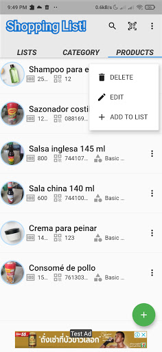 Shopping List Screen 2