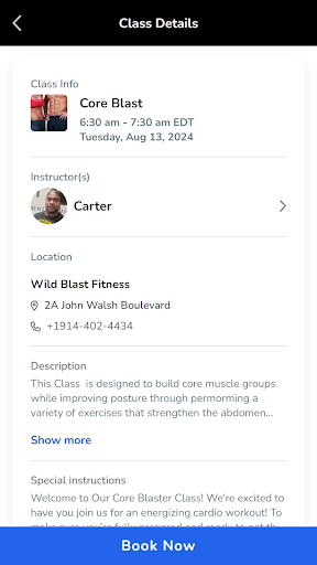 Screenshot of Wild Blast Fitness