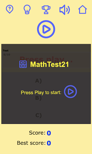 Android application MathTest21 screenshort
