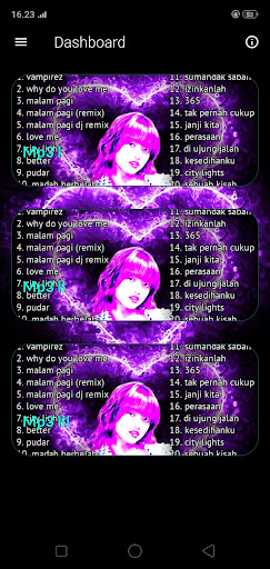 Lagu Fuji Hilang malam pagi Screen 2