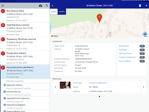 OnSite - Licensing Enforcement Screen 3
