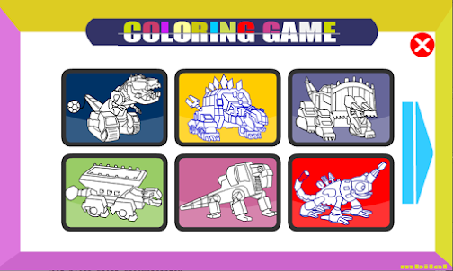 子供のためのロボット恐竜着色ゲーム