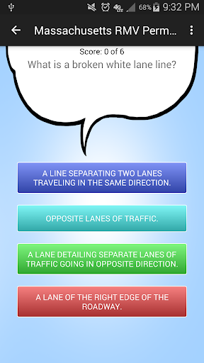 Massachusetts RMV Permit Test Screen 2