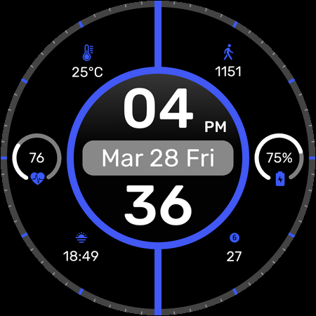 Clock Line Watch Face screenshot 6
