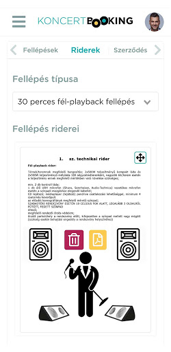Android application Koncertbooking screenshort