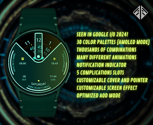 Android application Holo Tron Digital Watch Face screenshort