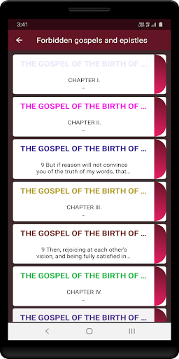 Android application Forbidden gospels and epistles screenshort