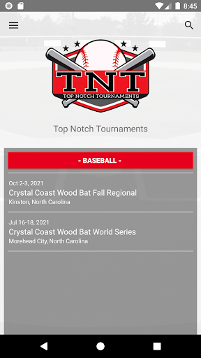 Android application Top Notch Tournaments screenshort