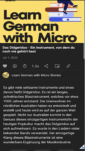 Android application Learn German - Micro Stories screenshort