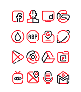 Lineblack - Red icon Pack Skjermbilde