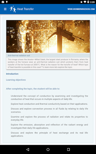 Android application Heat Transfer screenshort