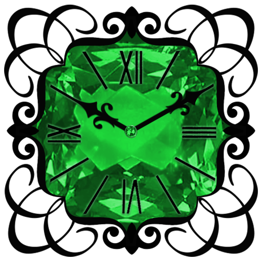 Green Diamond Clock Widget logo