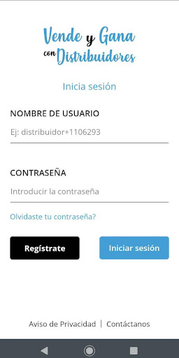 Android application Vende y Gana screenshort