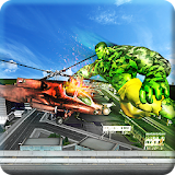 Bulky Monster Hero vs Army Gunship Helicopters War icon