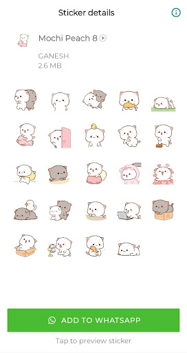 Animated Mochi Peach Stickers Screen 3