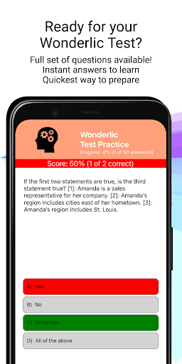 Android application Wonderlic Test Practice screenshort