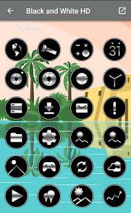 Црно-бели ХД - Снимак екрана пакета икона