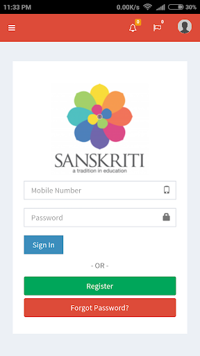 Android application MSanskriti Parent Portal screenshort