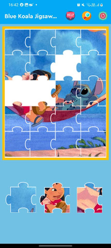 Screenshot of Cute Blue Koala Jigsaw Puzzle