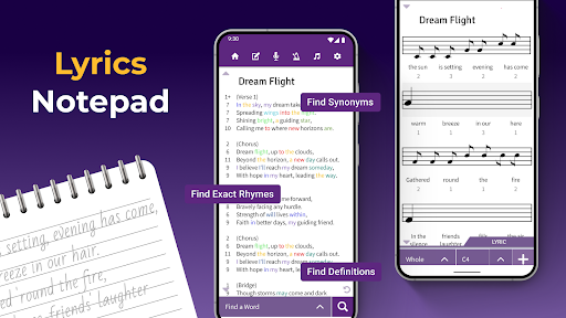 Screenshot of Lyrics Notepad - Song Writing