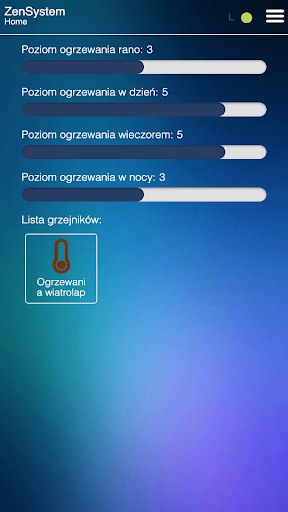 Android application ZenSystem Home screenshort