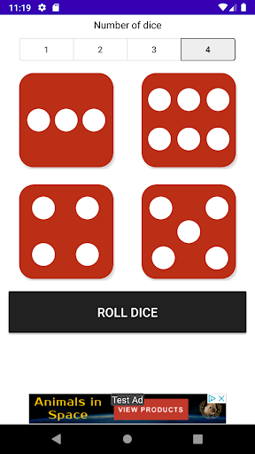 Android application Dice Roller screenshort