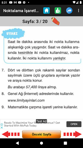 7. Sınıf 8. Sınıf Türkçe Test Screen 2
