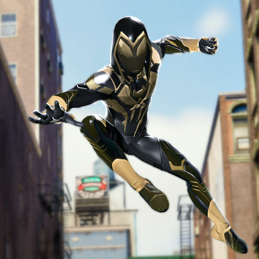 Spider Hero Rope Fighting war logo