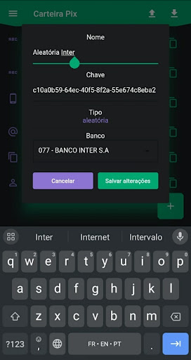 Android application Carteira Pix screenshort