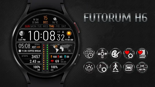 Futorum H6 디지털 시계 페이스