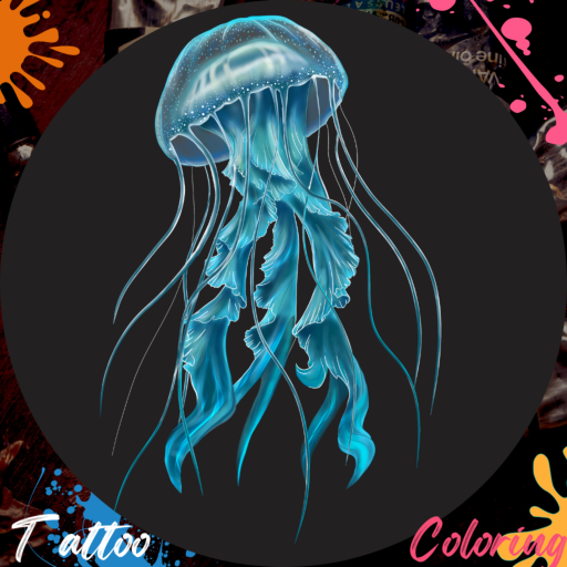 Tattoo Jellyfish Coloring Book