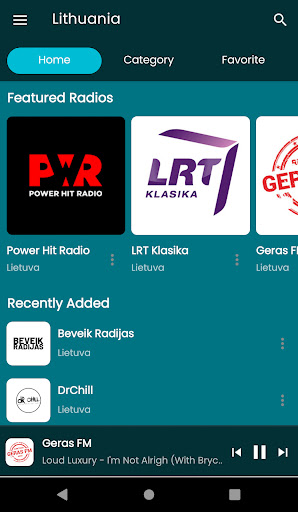 Android application Radio Lithuania screenshort