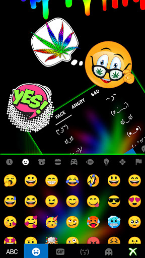 Neon Drip Weed Keyboard Backgr Screen 3