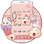 Cover Image of Unduh Cartoon Lovely Peach Expression Theme 1.1.5 APK